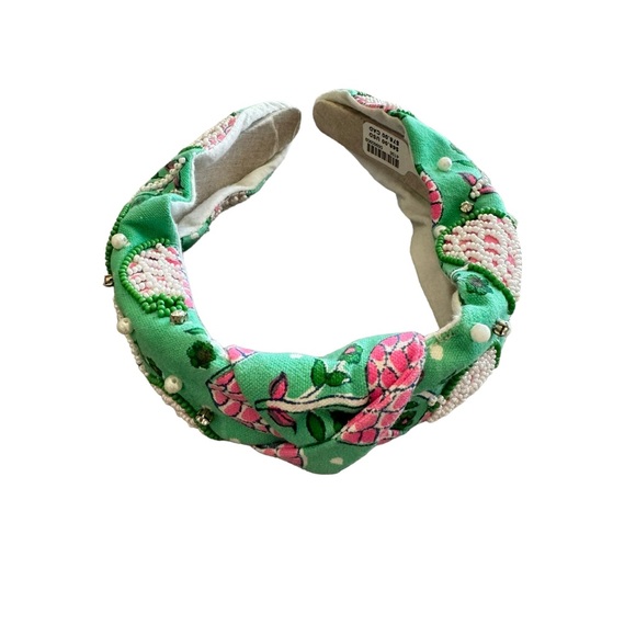 Anthropologie Llani Isobel Embroidered Beaded Green Headband NWT - Picture 3 of 11